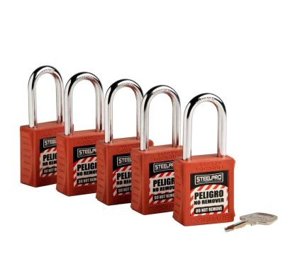 Kit De 5 Candados Mk Steelpro X10 Rojo