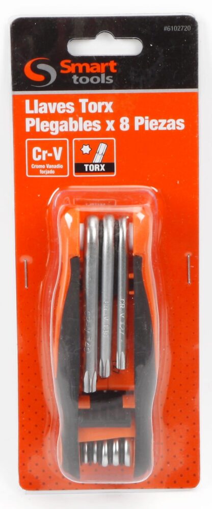 JUEGO LLAVES TORX PLEGABLES 8 PZS. T9 - T40