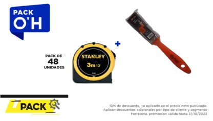 Pack 48 unidades, HUINCHA 3.0 MTS.X 1/2" GLOBAL PLUS (30-608) + Brocha