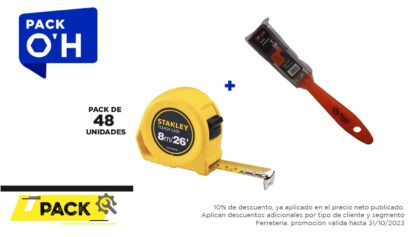 Pack 48 unidades, HUINCHA 8.0 MTS.X 1" GLOBAL (STHT30506-840) + Brocha