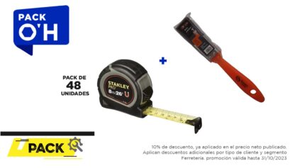 Pack 48 unidades, HUINCHA 8.0 MTS.X 1" PRO (30-088) + Brocha
