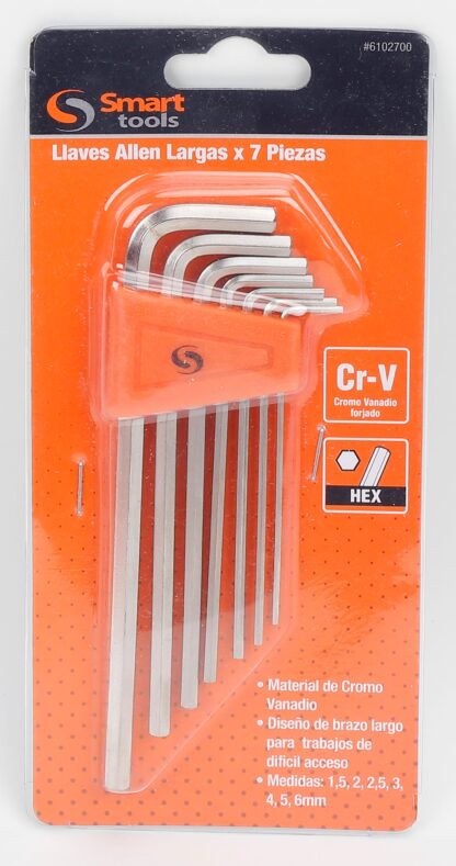JGO LLAVES ALLEN LARGAS DE 7 PZS 1.5 A 6.0 MM