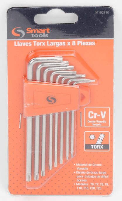 JUEGO LLAVES TORX DE 8 PZS.  T9 A T25